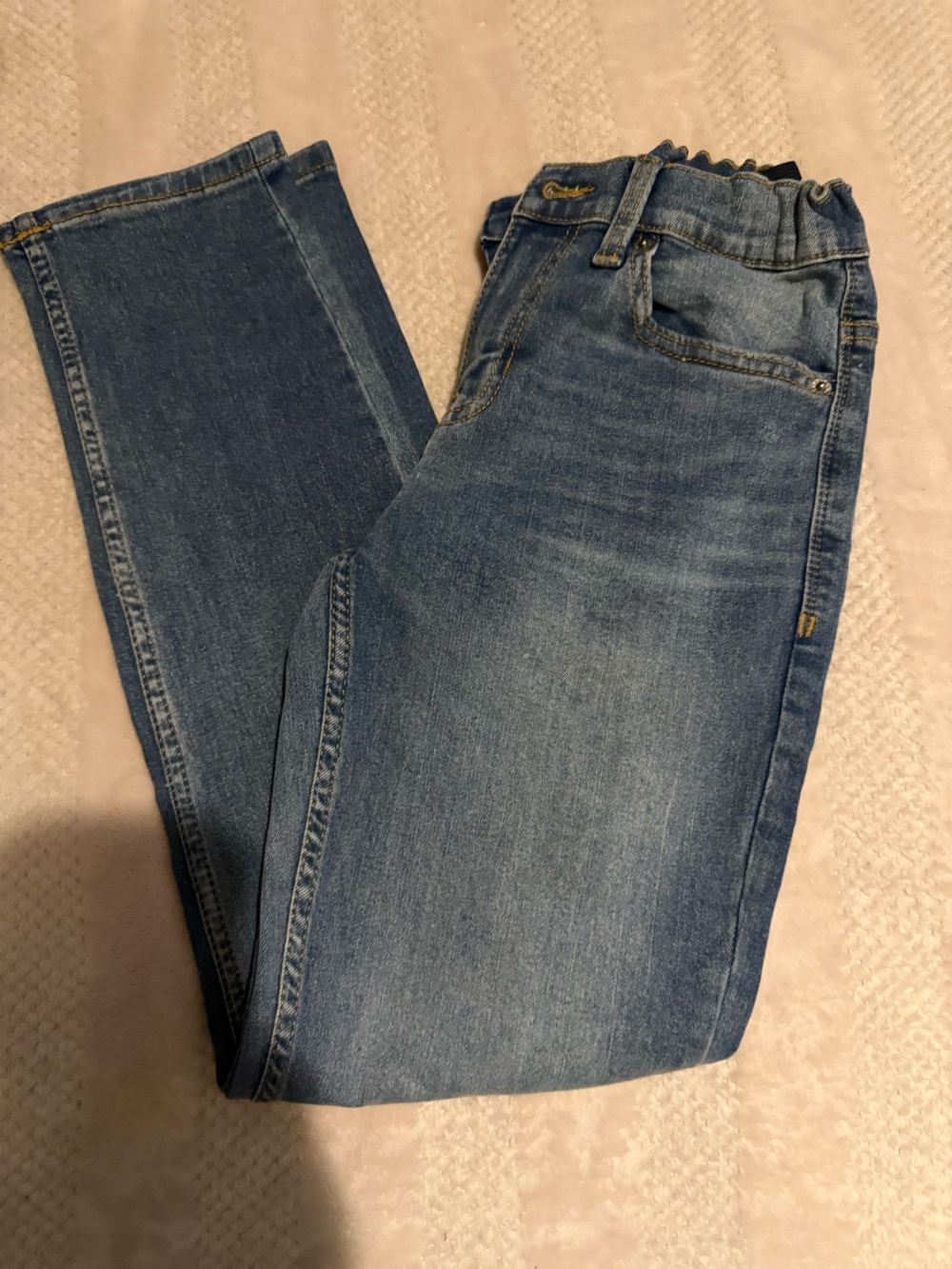 Kids Light Wash Denim Jeans with Elastic Waist